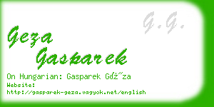 geza gasparek business card